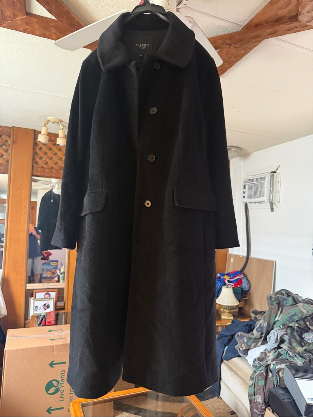 Talbots Black Wool Pea Coat